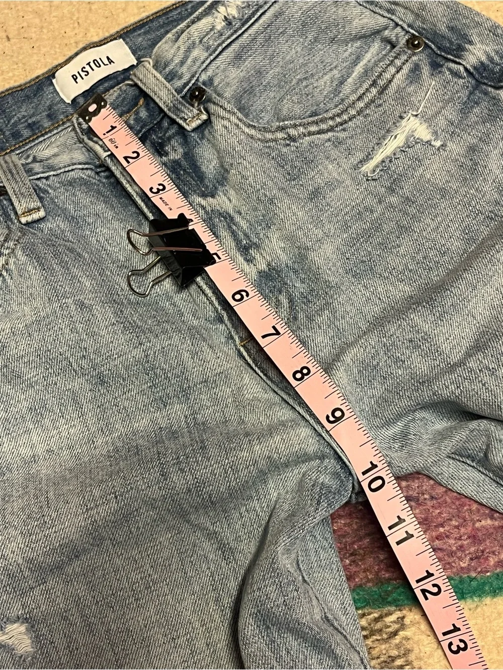 Pistola Mid Rise Flare Jeans Size 25 Light Wash Distressed Premium Denim Minimal